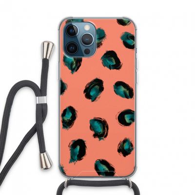 Pink Cheetah: iPhone 13 Pro Max Transparant Hoesje met koord