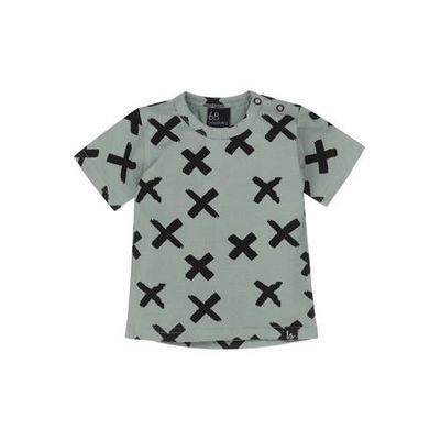 Babystyling T-shirt met all over print mosgroen