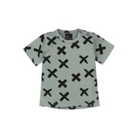 Babystyling T-shirt met all over print mosgroen - thumbnail
