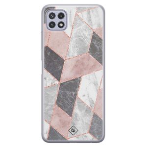 Samsung Galaxy A22 5G siliconen telefoonhoesje - Stone grid