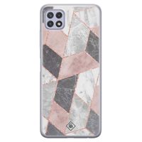 Samsung Galaxy A22 5G siliconen telefoonhoesje - Stone grid
