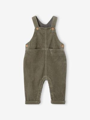 Velours tuinbroek baby jongen olijf