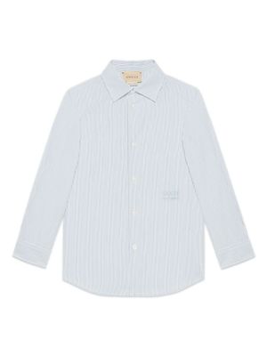 Gucci Kids Shirt met geborduurd logo - Blauw