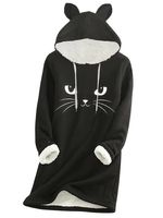 Cute Cat Fleece Warm Hooded Sweater - thumbnail