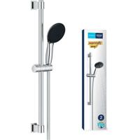 Set doccia con soffione a 2 getti, asta da 60 cm e flessibile - GROHE Vitalio Start 110 26951001 - Risparmio idrico - Cromo