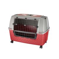 Bama Pet Transportbox met Wieltjes 88x52x60 cm Rood/Grijs