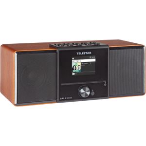 Telestar DIRA S 32i CD Radio/CD-speler DAB+, VHF (FM), Internet DLNA, WiFi, USB, CD, Bluetooth, Internetradio Incl. afstandsbediening Hout (donker)