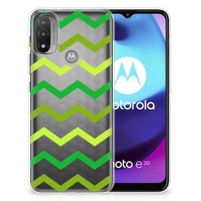 Motorola Moto E20 | E40 | TPU bumper | Zigzag Groen