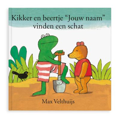 Boek met naam en foto - Kikker en beertje vinden een schat - Hardcover