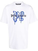 Palm Angels New York monogram-print T-shirt - Blanc - thumbnail