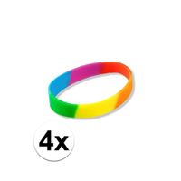 4x Siliconen armbanden regenboog - thumbnail