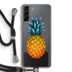 Grote ananas: Samsung Galaxy S21 Plus Transparant Hoesje met koord