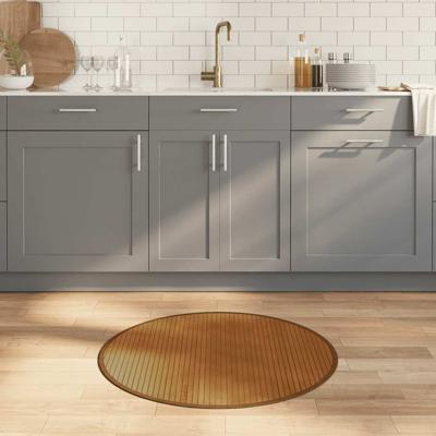 Vloerkleed rond 80 cm bamboe bruin