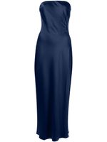 Reformation robe mi-longue Nevaeh satinée - Bleu