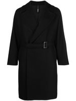 Hevo manteau en laine à boutonnière croisée - Noir