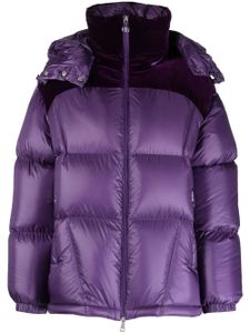 Moncler Meandre velvet-panelled padded jacket - Violet