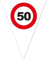 Vlaggenlijn Verkeersbord 50 Jaar Wit - 5 Meter - thumbnail