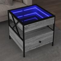 Salontafel met Infinity LED 50x50x51 cm grijs sonoma eikenkleur
