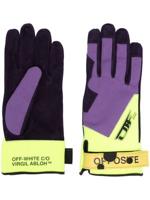 Off-White gants à attache scratch - Violet