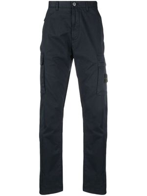 Stone Island pantalon droit à patch logo - Bleu