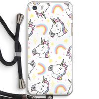 Rainbow Unicorn: iPhone 5 / 5S / SE Transparant Hoesje met koord