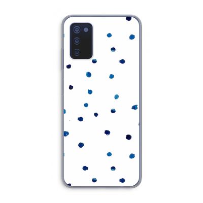 Blauwe stippen: Samsung Galaxy A03s Transparant Hoesje