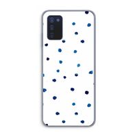 Blauwe stippen: Samsung Galaxy A03s Transparant Hoesje Blauwe stippen: Samsung Galaxy A03s Transparant Hoesje