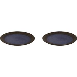 Palmer Bord Tama 28.5 cm Blauw Zwart Stoneware 2 stuks