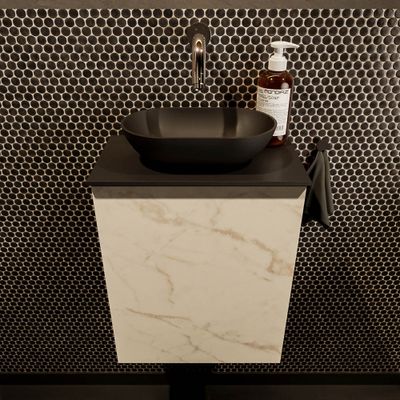Mondiaz Fowy toiletmeubel 40cm Carrara met blad en waskom urban midden zonder kraangat