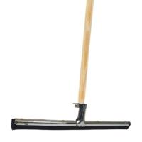 Vloertrekker/douchetrekker voor water - metaal/natuurrubber - B35 cm - met houten steel 150 cm