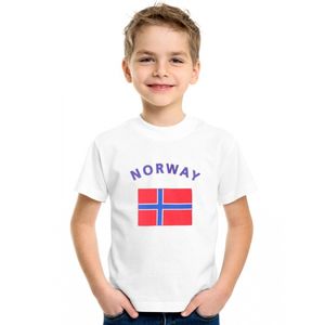 Kinder shirts met vlag van Noorwegen