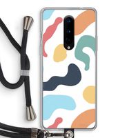 Memphis Shapes Blue: OnePlus 8 Transparant Hoesje met koord