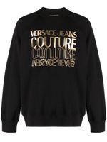 Versace Jeans Couture sweat métallisé à logo imprimé - Noir