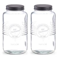 2x Glazen voorraadpotten/bewaarpotten 2000 ml Old Fashioned 23 x 12 cm