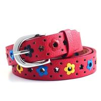 Bloemen patroon holle PU lederen riem voor kinderen (rood) Bloemen patroon holle PU lederen riem voor kinderen (rood)