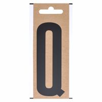 Boot sticker letter Q zwart 10 cm - thumbnail