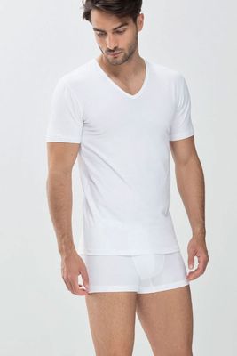 Mey dry cotton T-shirt V-hals wit