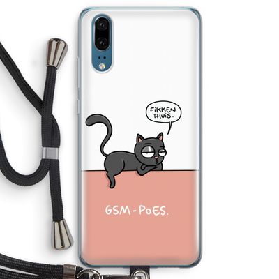 GSM poes: Huawei P20 Transparant Hoesje met koord