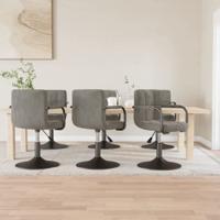 Eetkamerstoelen draaibaar 6 st fluweel lichtgrijs
