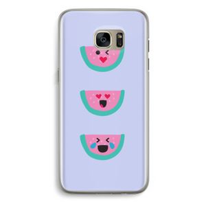 Smiley watermeloen: Samsung Galaxy S7 Edge Transparant Hoesje