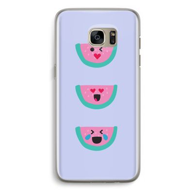 Smiley watermeloen: Samsung Galaxy S7 Edge Transparant Hoesje
