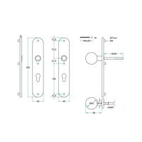 Afdekschild afgerond LS rvs mat PC72 blind-bev