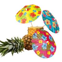 Boland mini parasols - 6x stuks - multi color - hawaii - tropisch thema - cocktail/ijsjes paraplu