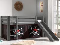 Bed ALIZE met glijbaan 90x200 cm grijs pijnboom tent pirates of the Caribbean II - thumbnail