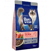 OPTIVITAL Sterile With fresh salmon - droog kattenvoer - 1,4kg
