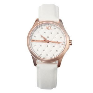 Horlogeband Armani Exchange AX5205 Leder Wit 18mm