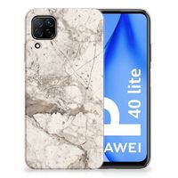 Huawei P40 Lite TPU Siliconen Hoesje Marmer Beige