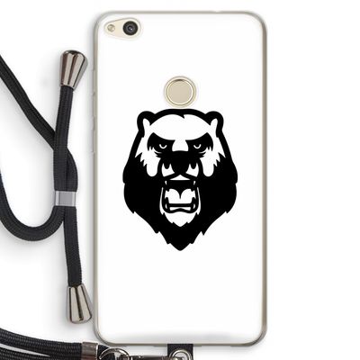 Angry Bear (white): Huawei Ascend P8 Lite (2017) Transparant Hoesje met koord