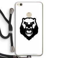 Angry Bear (white): Huawei Ascend P8 Lite (2017) Transparant Hoesje met koord