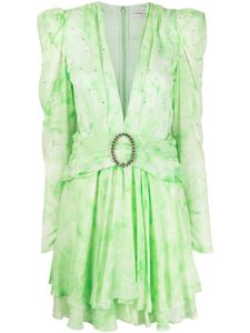 Alessandra Rich robe courte à ornements en cristal - Vert